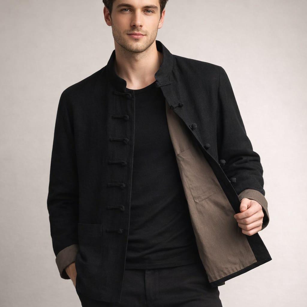 ENENEN Stile Cinese da Uomo Hanbok Ricamato Gru retrò Giapponese ENENEN Stile Cinese da Uomo Hanbok Ricamato Gru retrò Giapponese