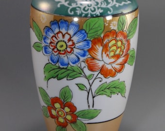 Vintage Porcelain Lusterware Floral Vase, Made in Japan