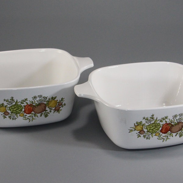 Vintage Set of 2, P-43-B, Corning Ware, Spice of Life Pattern, 700ml (2 3/4Cup) Petite Pan