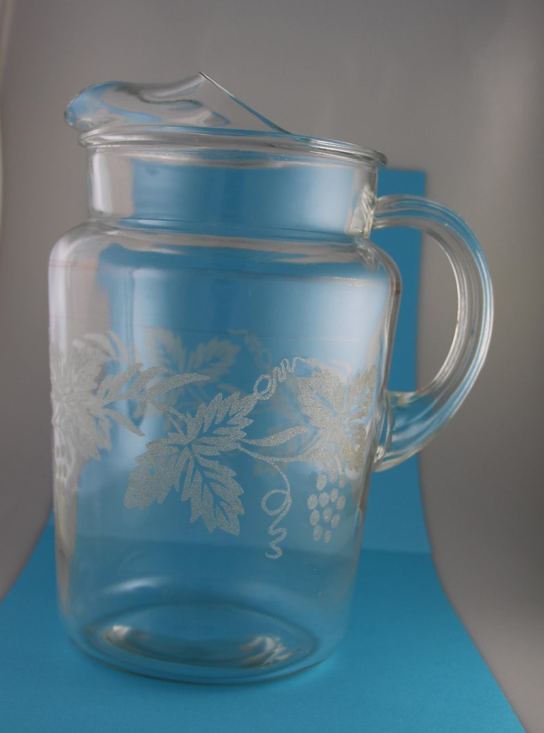 Vintage 7Piece Beverage Set BartlettCollins Glass Pitcher Etsy