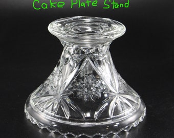 Vintage Anchor Hocking, Cake Plate Stand, Early American Prescut (EAPC) Pattern, PLUS 1 with Candy Dish Cover