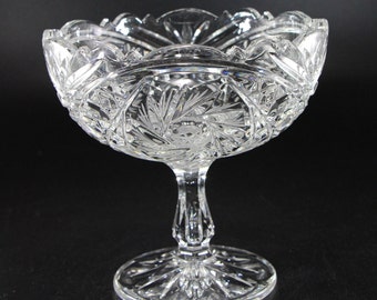 Vintage Brilliant Crystal Footed Open Compote, Likely European