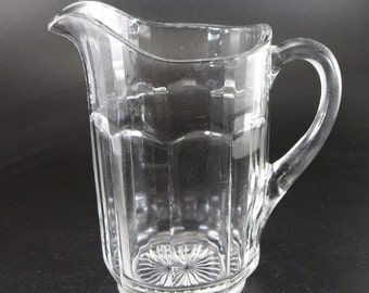 Vintage 48-Ounce Glass Pitcher with Vertical Optic and Colonial Panels