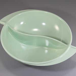 Vintage Boontonware Divided Serving Bowl in Mint Green, circa 1950s, Made in N.J.