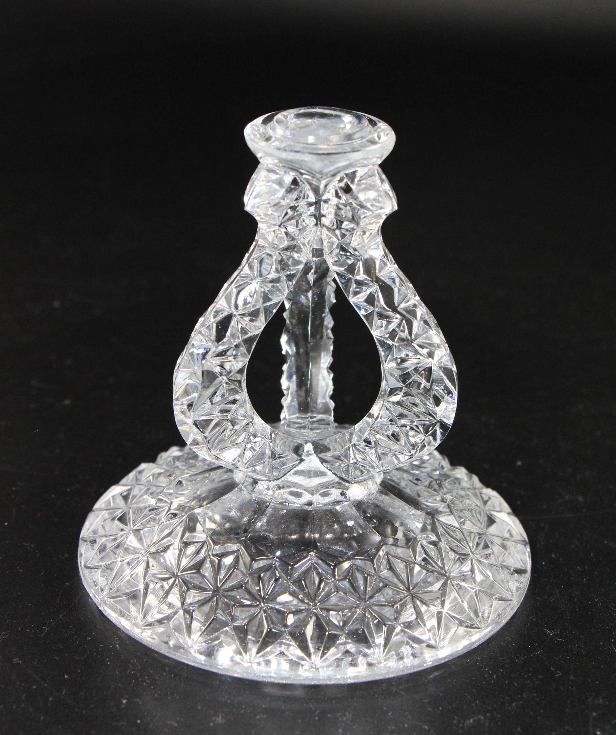 Vintage Monarch Crystal, Swan Collection, Base to Taper Candle Holder, W. Germany