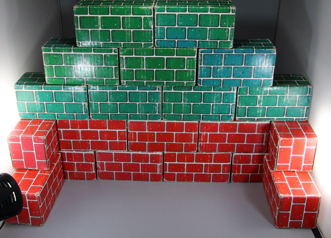 Vintage Christmas Cardboard Brick Blocks, Set of 20 Etsy