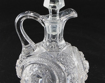 Antique Cruet, Azmoor Pattern No. 45 (aka Horseshoe Comet) by the Ohio Flint Glass Company, ca.1905