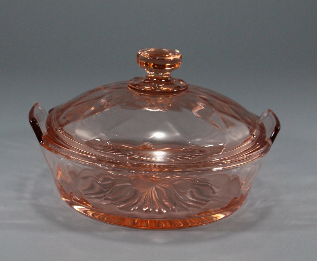 Vintage Heisey Yeoman Diamond Optic Pattern 1184, Pink Flamingo, Glass