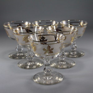 Set of 6, Libbey Golden Foliage 6-Ounce Champagne/Tall Sherbets