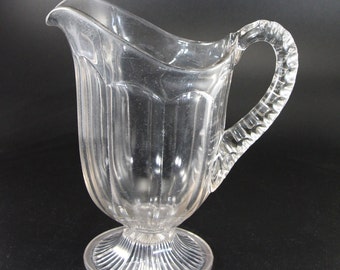 Antique Imperial Glass Company, Pattern No. 393, 36-Ounce Pressed Glass Water Pitcher with Colonial Panels, circa 1904