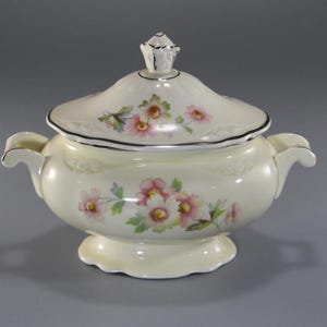 Vintage Homer Laughlin, Virginia Rose, Covered Sugar, Pattern JJ59
