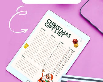Lijstplanner voor kerstcadeaus, illustratieve vakantieorganisator