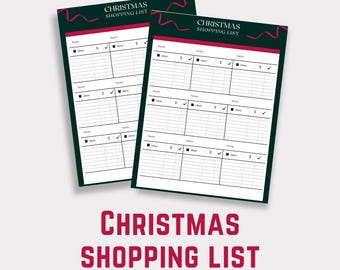 Kerstboodschappenlijstplanner – elegante organizer voor het inkopen van kerstcadeaus en seizoensgebonden checklistcadeau voor iedereen