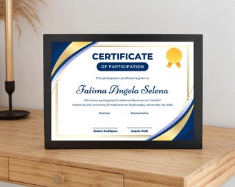 Modern Blue & Gold-deelnamecertificaat, Corporate Award