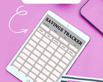 Minima-besparingstrackerplanner, strak budget- en spaarlogboek