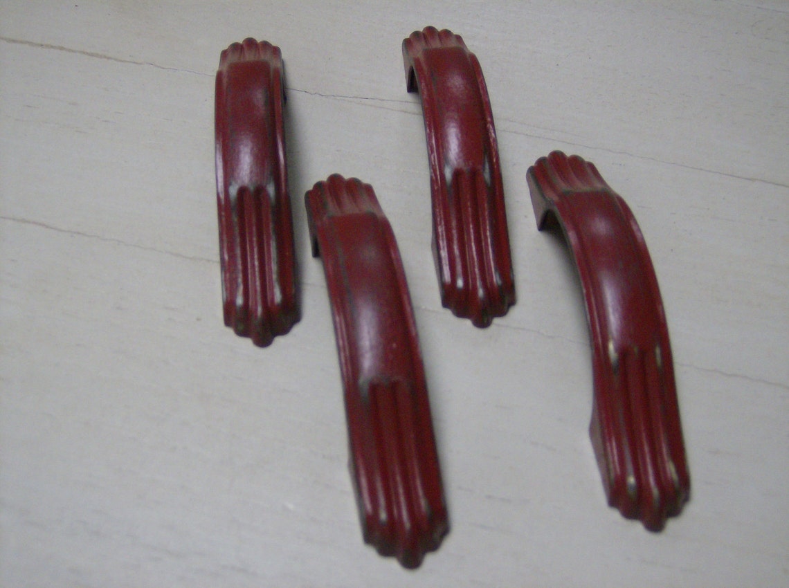Red Vintage Kitchen Handles Etsy