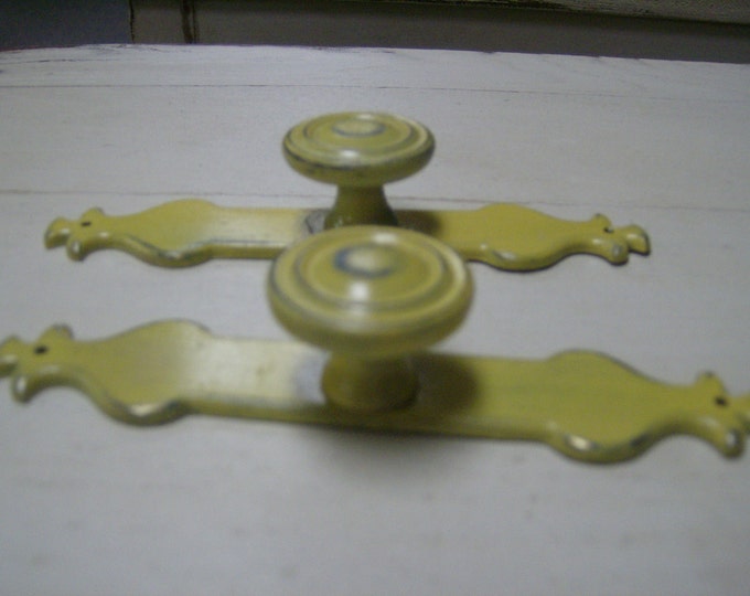 2 Yellow Shabby Hardware Etsy