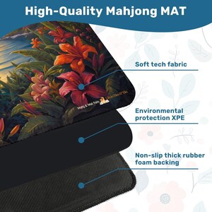 Palms and Blooms Sunset Mahjong Mat 31.5"x31.5" (Ship Rolled up) image 5