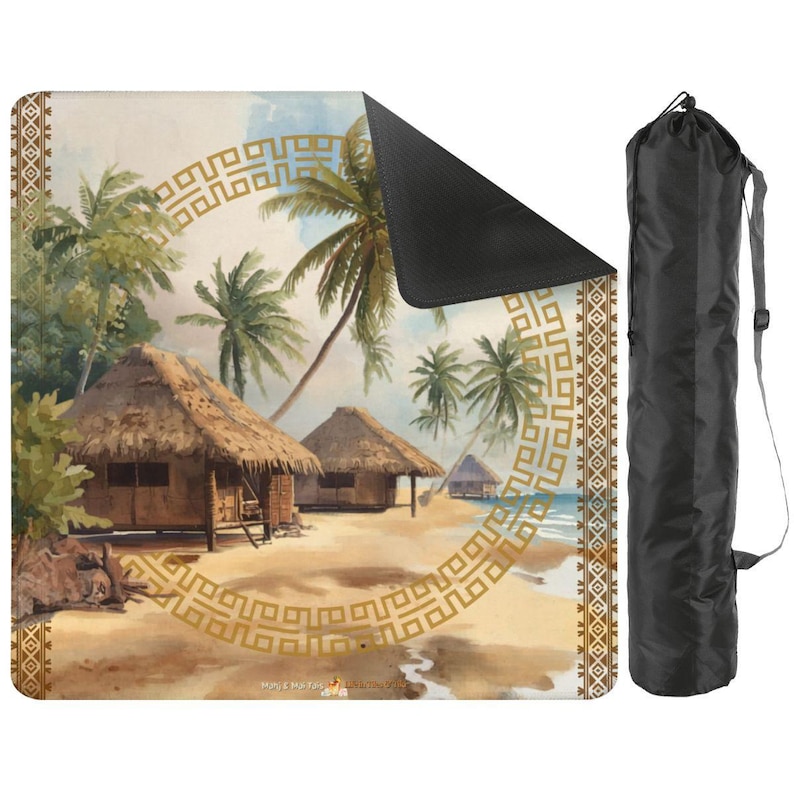 Tiki Shores Mahjong Mat 31.5"x31.5" (Ship Rolled up) image 2