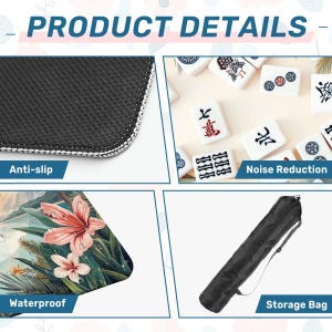 Palms and Blooms Mahjong Mat 31.5"x31.5" (Ship Rolled up) Bild 5