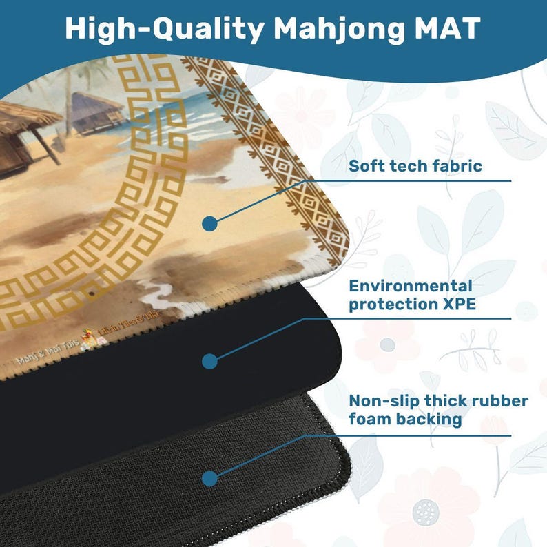 Tiki Shores Mahjong Mat 31.5"x31.5" (Ship Rolled up) image 4