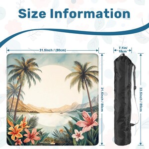 Palms and Blooms Mahjong Mat 31.5"x31.5" (Ship Rolled up) Bild 3