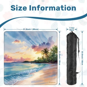 Ocean Sunrise Mahjong Mat 31.5"x31.5" (Ship Rolled up) image 3