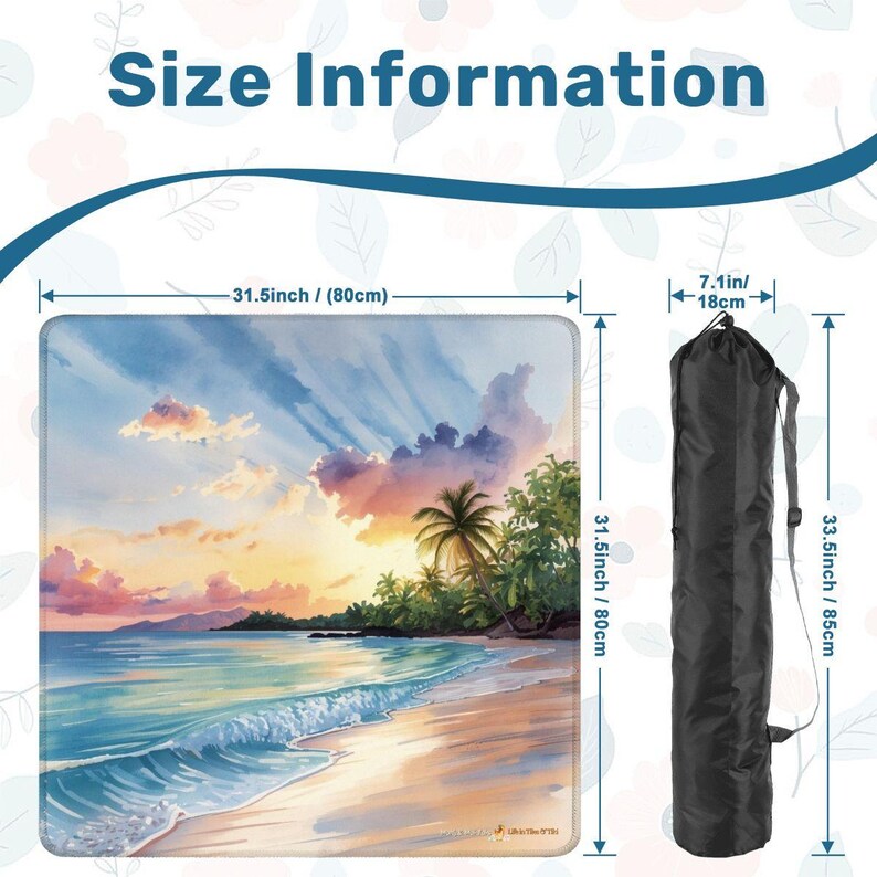 Ocean Sunrise Mahjong Mat 31.5"x31.5" (Ship Rolled up) image 3