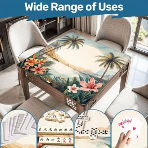 Palms and Blooms Mahjong Mat 31.5"x31.5" (Ship Rolled up) Bild 7
