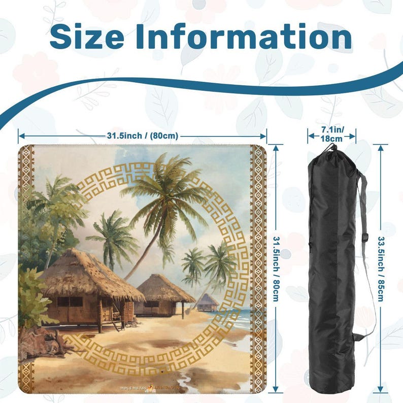 Tiki Shores Mahjong Mat 31.5"x31.5" (Ship Rolled up) image 3