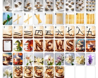 Hello Coffee!  Mahjong Tile Label Stickers