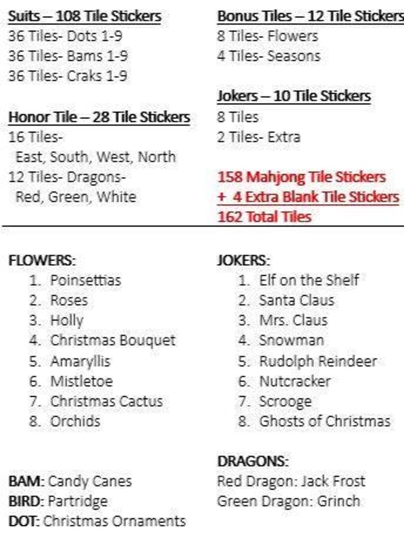 Vintage Christmas- Mahjong Tile Label Stickers image 2