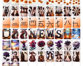 Spooky Halloween-  Mahjong Tile Label Stickers