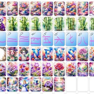 Enchanted Tea Time- Mahjong Tile Label Stickers image 1