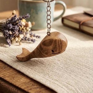 Nyckelring i träval – Handgjord finsk trä, minimalistisk accessoar