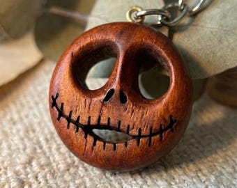 Jack Skellington Holz Schlüsselanhänger
