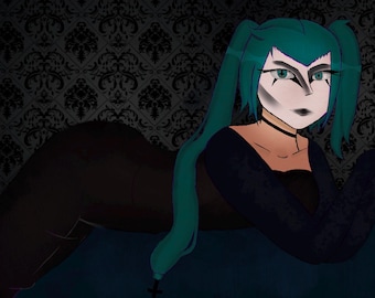 Gothic Hatsune Miku Fan Kunstdrucke