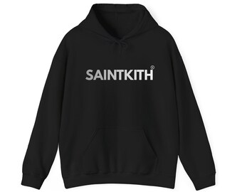 Sudadera con capucha y logotipo de SAINTKITH, sudadera negra tipo jersey