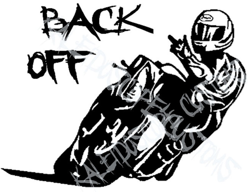 Sport Bike Motorcycle Sticker BACK OFF Middle Finger Track Etsy