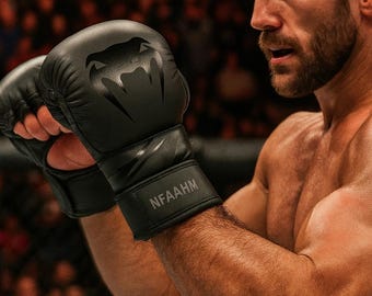 Customised Grey & Black PU Leather Boxing Gloves - 12oz Training, Sparring