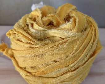 Pollen deep yellow distressed cotton ribbon 24 yards