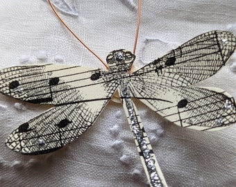 Music Paper dragonflies on copper wire -Set of 3