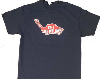 Get Off My Lawn - Black w/Red Logo | Old School Streetwear for those who remember