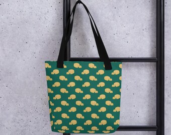 Trendy draagtas met kaasprint – herbruikbare boodschappentas, cadeau voor fijnproevers