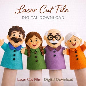 Handpuppen Familie Set: DIY Pattern für 6 Figuren