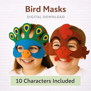 Bird Masks: Eagle, Crow, Owl, Duck - Kids Craft Files