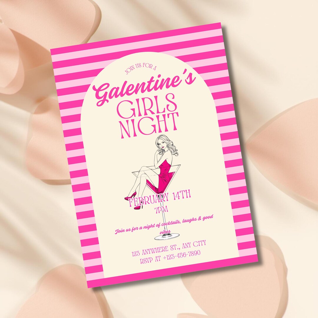 Galentine's Girls Night Invitation, Galentines Day Party Invite ...