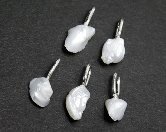 Rare, American Tennessee River, Natural Pearl Pendants in Silver, Choice