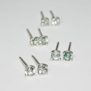 Montana Sapphire Stud Earrings in Silver, Choice