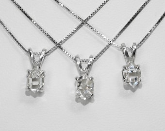 Herkimer Diamond Pendant in Silver: New York Quartz Crystal
